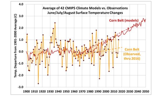 corn-belt-temp-jja-thru-2016-vs-42-cmip5-models