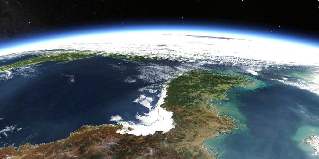 NASA MODIS image of the Korean peninsula on October 11, 2014.