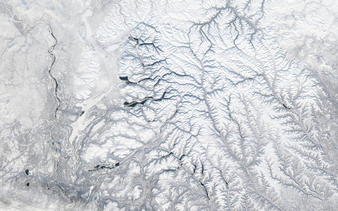 Central Siberian Plateau as seen on 20 October 2014 by the MODIS instrument on NASA's Aqua satellite.