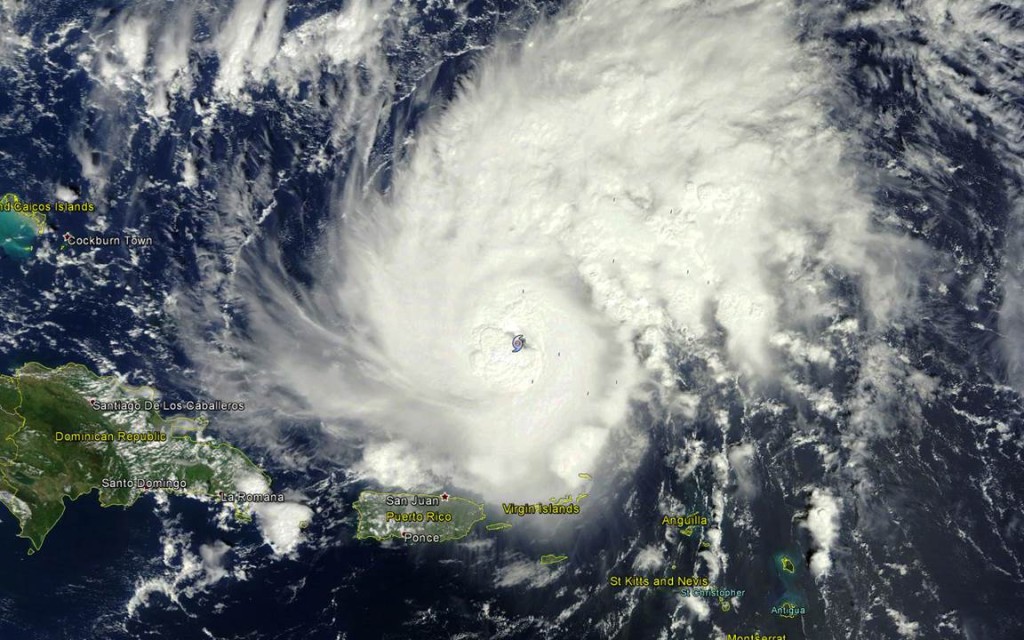 MODIS image of Hurricane Gonzalo mid-day Tuesday, October 14, 2014.