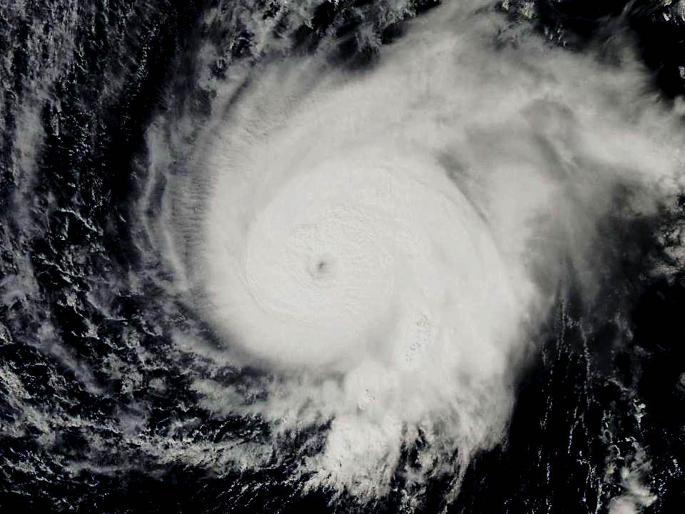 Rare Typhoon Higos viewed by the NASA MODIS imager on Feb. 10, 2015.