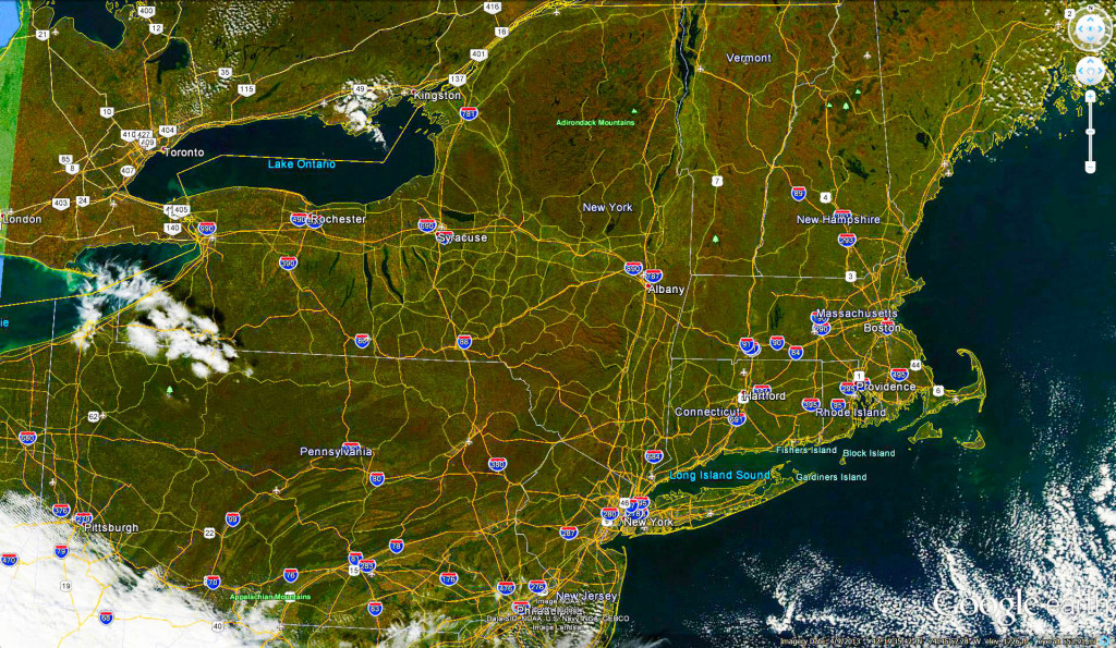 NASA MODIS image of the Northeast U.S on October 12, 2014.
