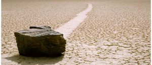 Sliding rock on Racetrack Playa, Death Valley, CA (photo by TahoeNathan)