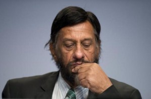 IPCC Working Group III Chairman Rajendra Pachauri attends a news conference to present Working Group III's summary for policymakers at the IPCC in Berlin